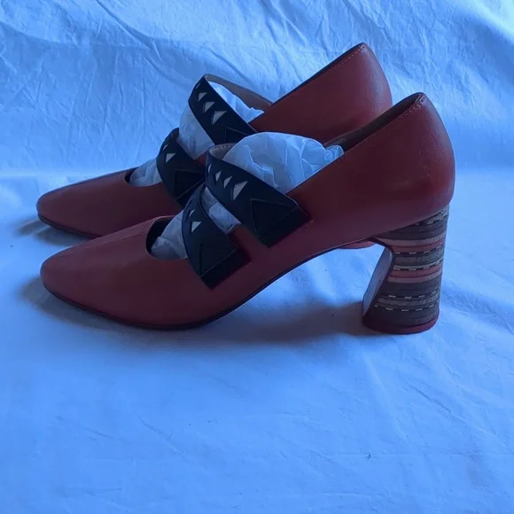 Fluevog Shoes Brown Leather Heels with Black Straps 9.0 - Picture 3 of 11